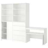 LASTARE storage combination, white/table, 260x42x200 cm