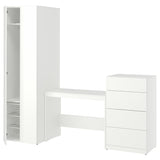 LASTARE storage combination, white/table/, 220x62x200 cm