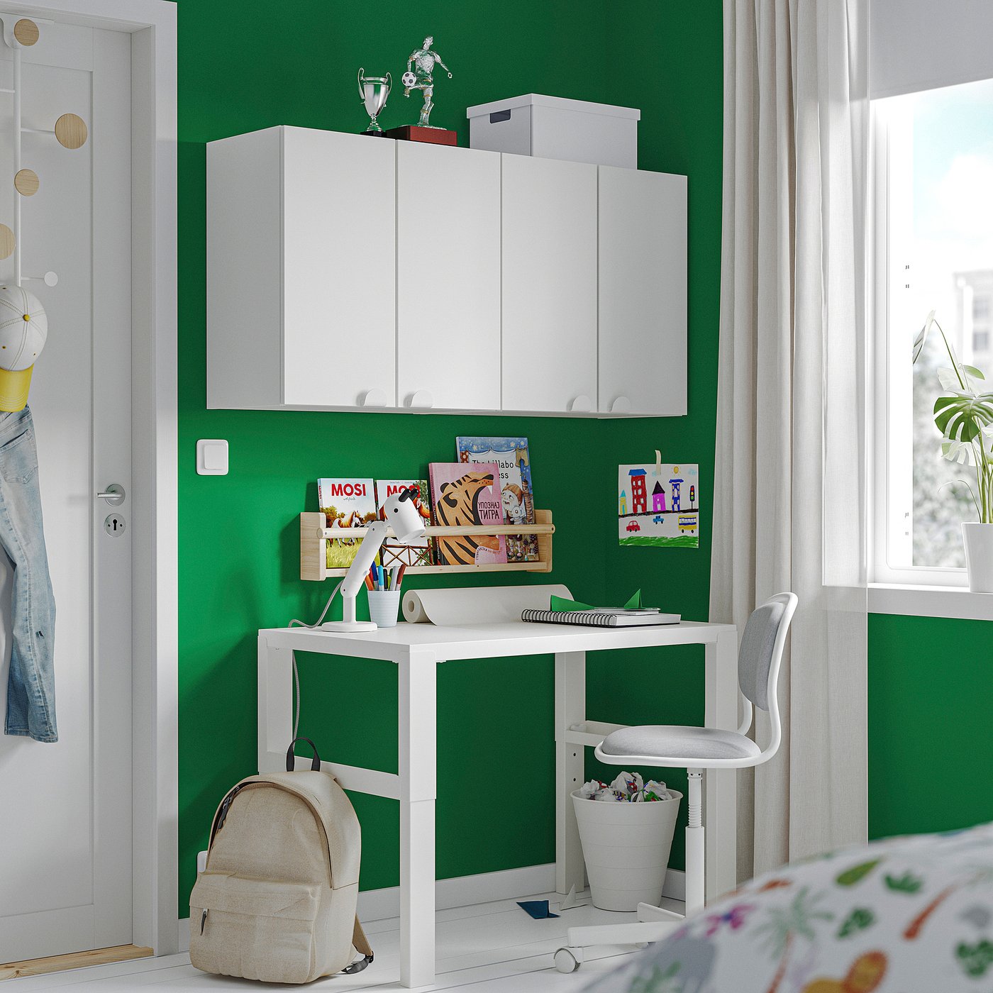 LASTARE wall-mounted cabinet combination, white/with 2 shelves, 60x30x60 cm