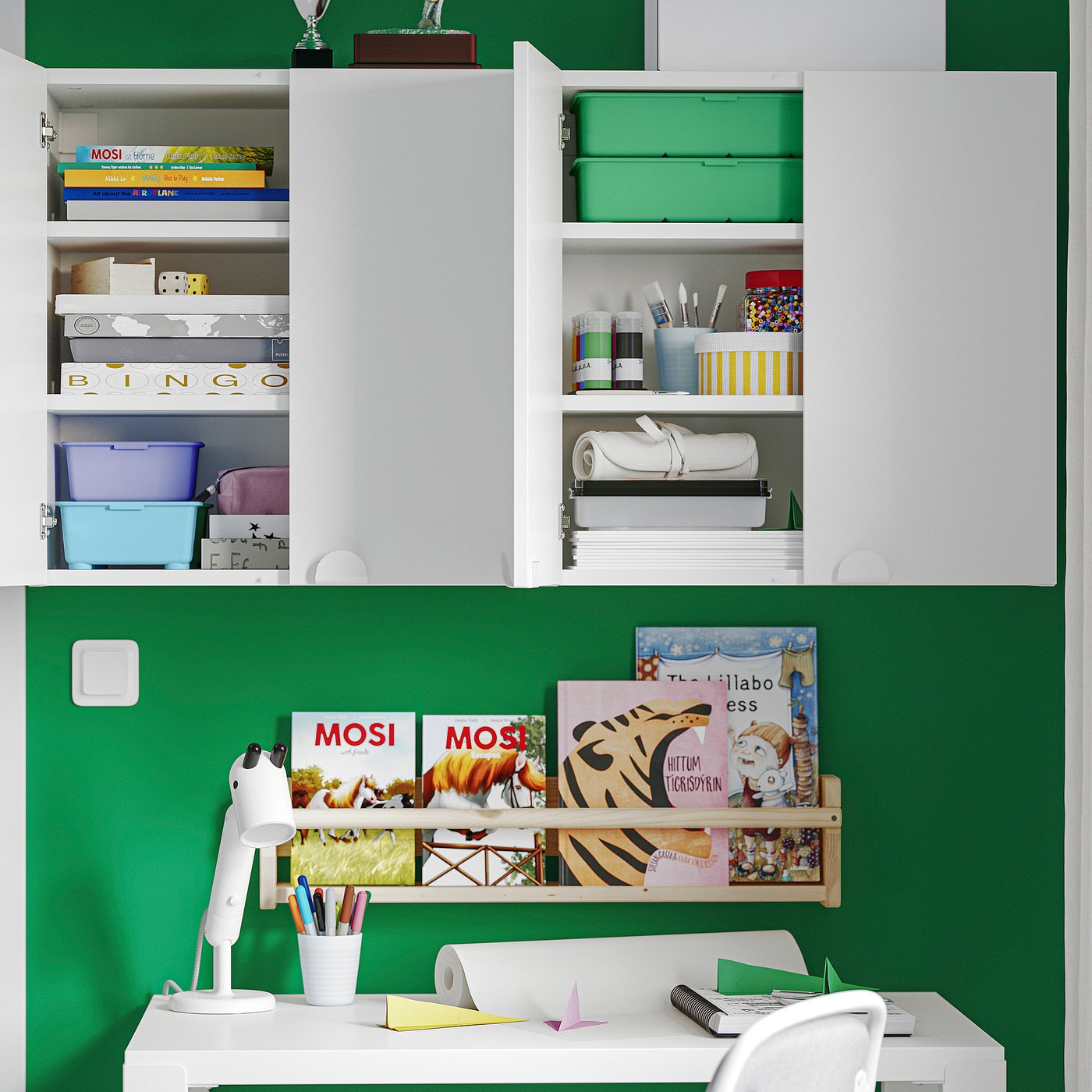 LASTARE wall-mounted cabinet combination, white/with 2 shelves, 60x30x60 cm