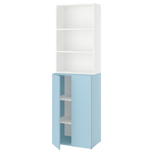 LASTARE shelving combination, white/blue, 60x42x201 cm