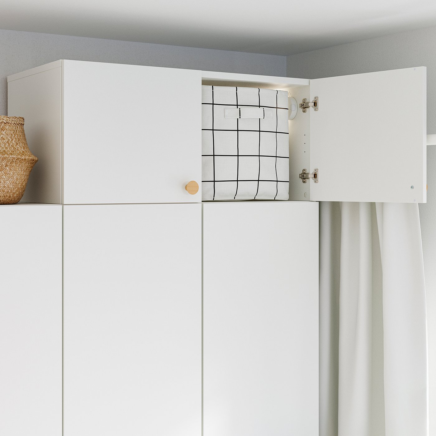 LASTARE height extension unit with doors, white, 80x42x36 cm