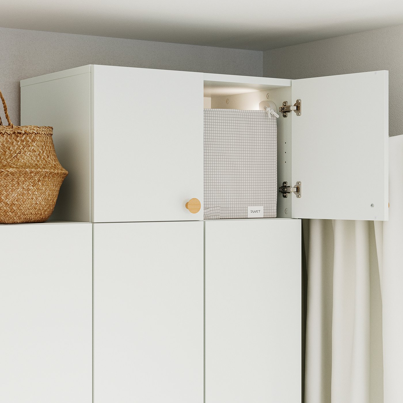 LASTARE height extension unit with doors, white, 60x36x42 cm