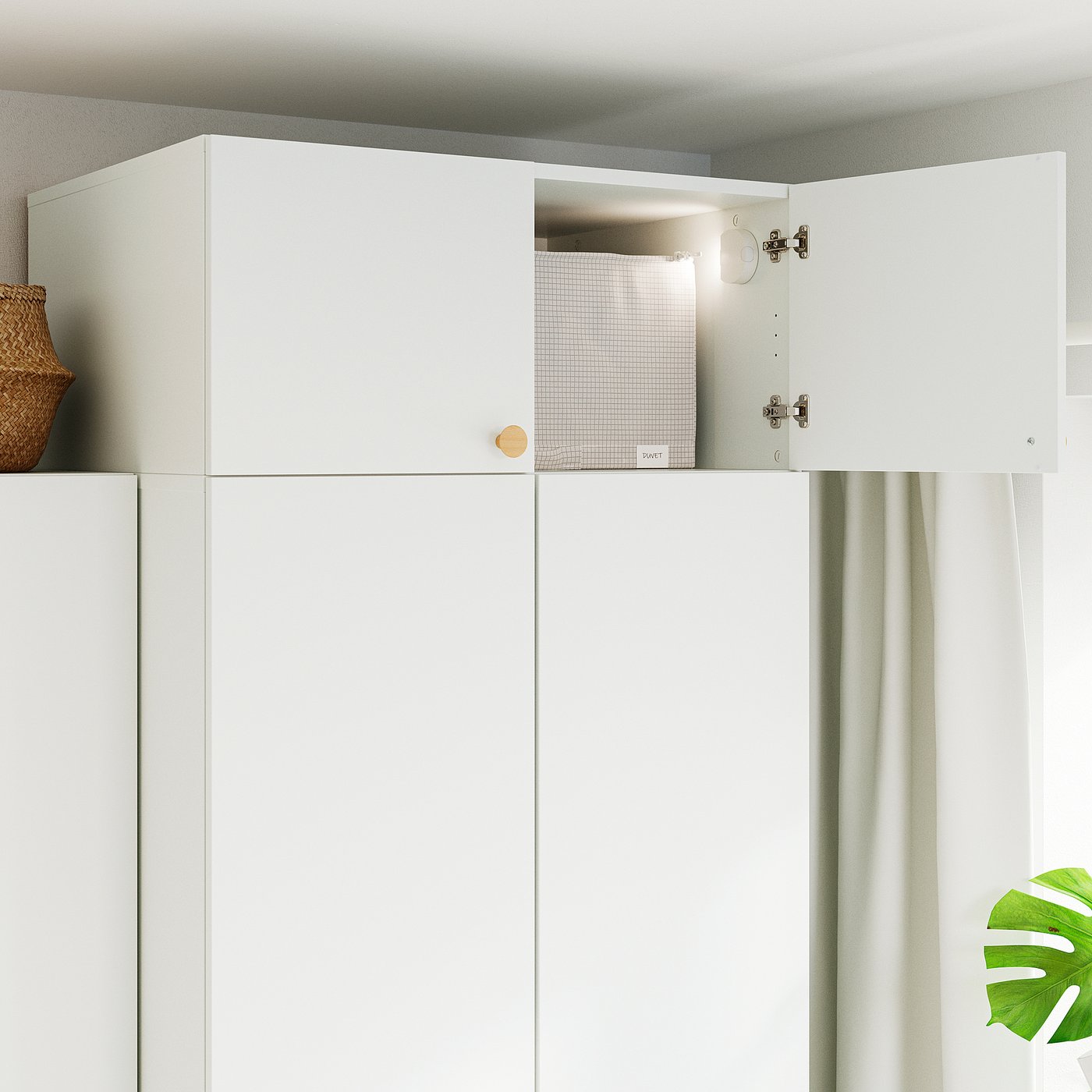 LASTARE height extension unit with doors, white, 80x36x62 cm