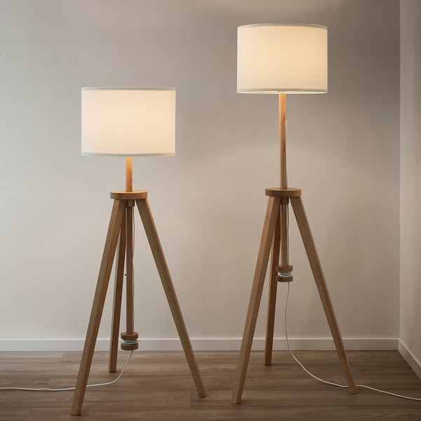 LAUTERS floor lamp, ash/white, 62 cm