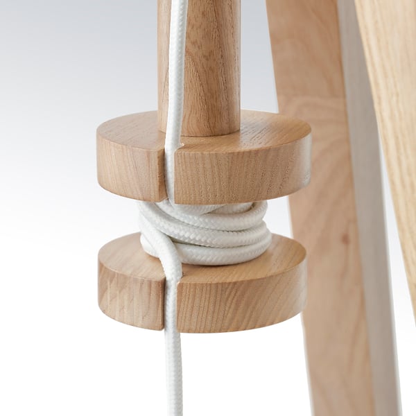 LAUTERS floor lamp, ash/white, 62 cm
