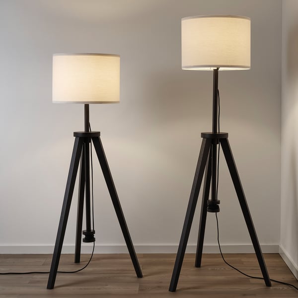 LAUTERS floor lamp, brown ash/white, 62 cm