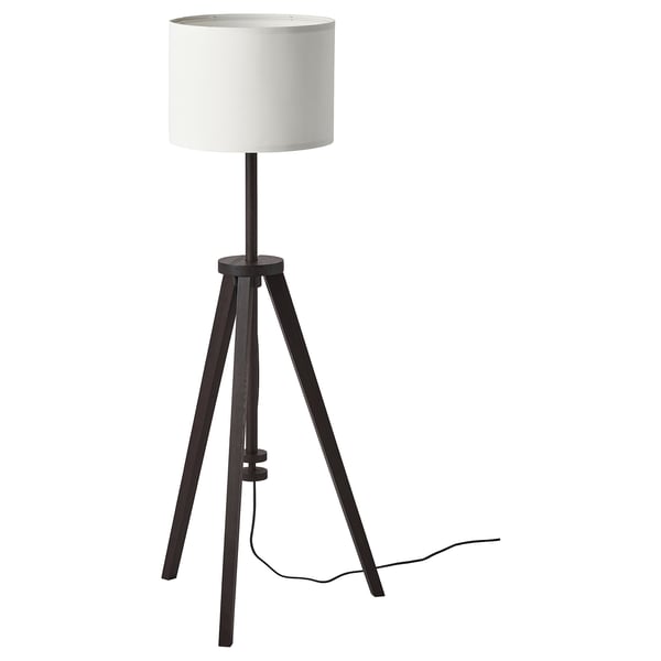 LAUTERS floor lamp, brown ash/white, 62 cm