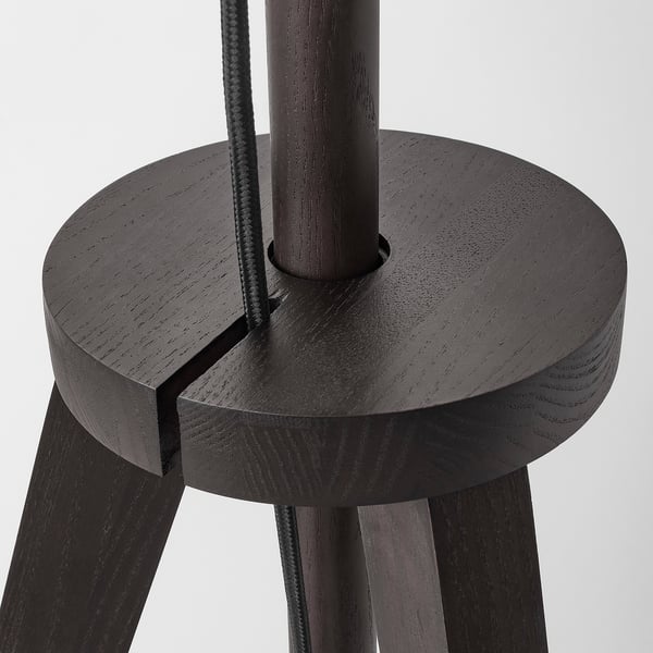 LAUTERS floor lamp, brown ash/white, 62 cm