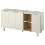 LEDAMOT cabinet, light grey-beige, 150x42x75 cm