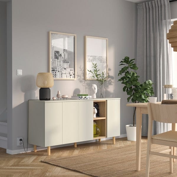 Ikea LEDAMOT - Cabinet, light grey-beige,150x42x75 cm
