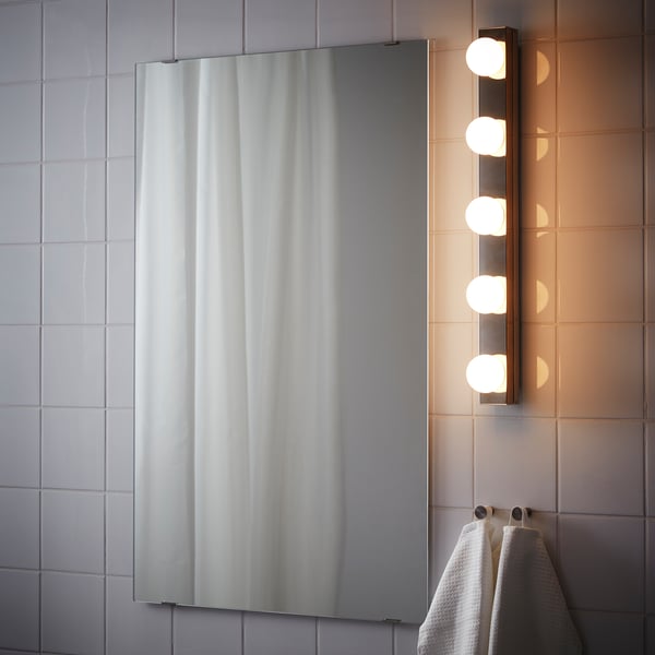 LEDSJÖ - LED wall lamp, stainless steel ,