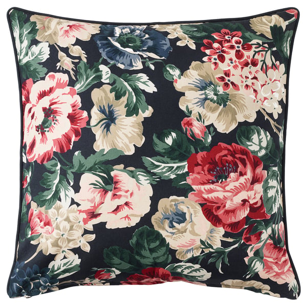 LEIKNY cushion cover, black/multicolour, 50x50 cm