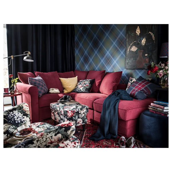 LEIKNY cushion cover, black/multicolour, 50x50 cm