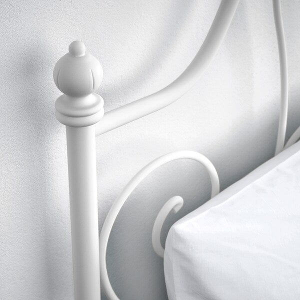 Ikea LEIRVIK Bed frame, white/Lindbåden, 140x200 cm