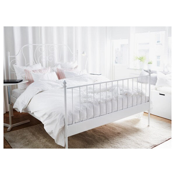 LEIRVIK - Bed frame, white,140x200 cm