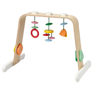 LEKA baby gym, birch plywood/multicolour, 59x43 cm
