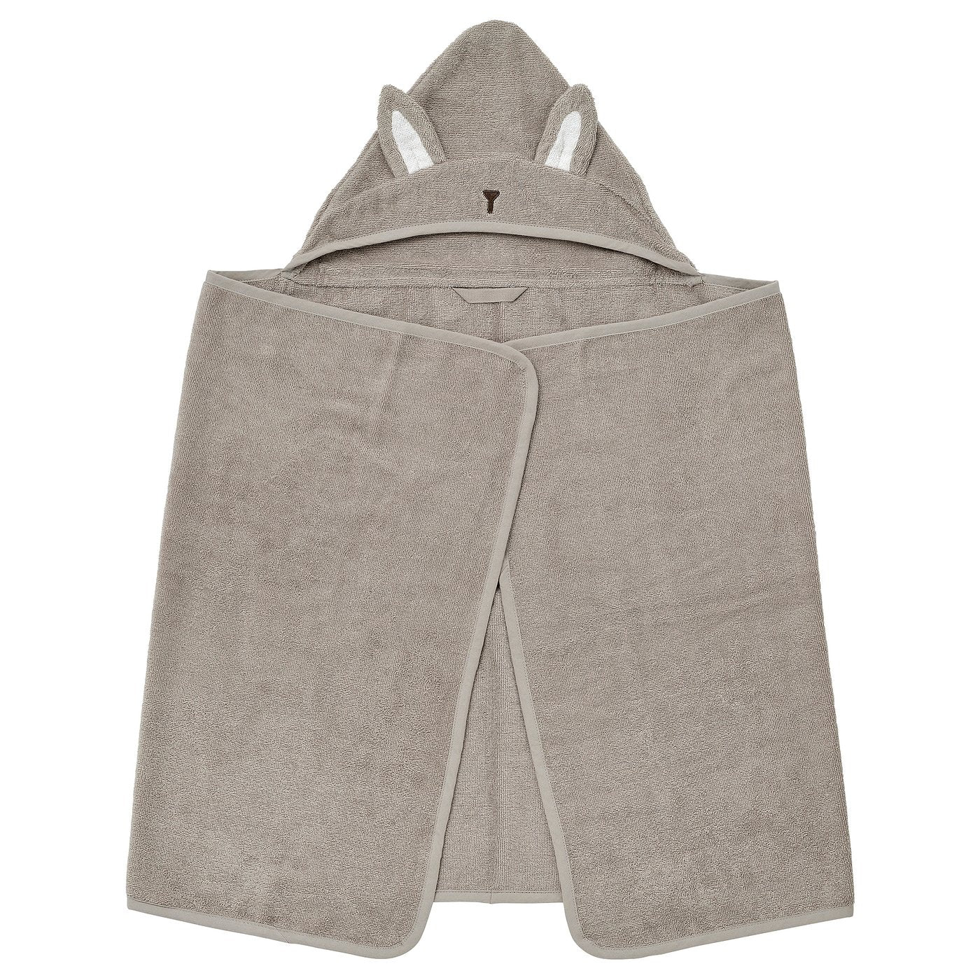 LEN baby towel with hood, beige/bunny-shaped, 60x125 cm