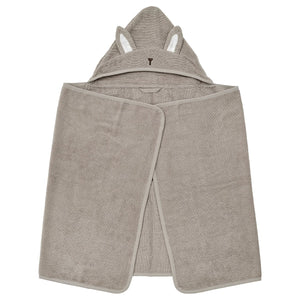 LEN baby towel with hood, beige/bunny-shaped, 60x125 cm
