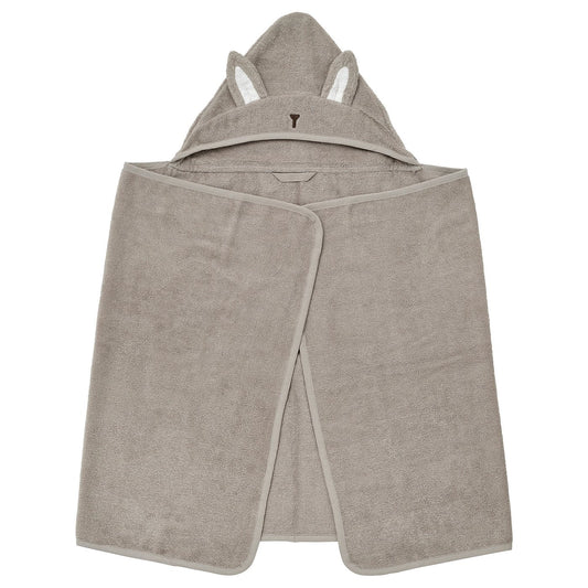 LEN baby towel with hood, beige/bunny-shaped, 60x125 cm