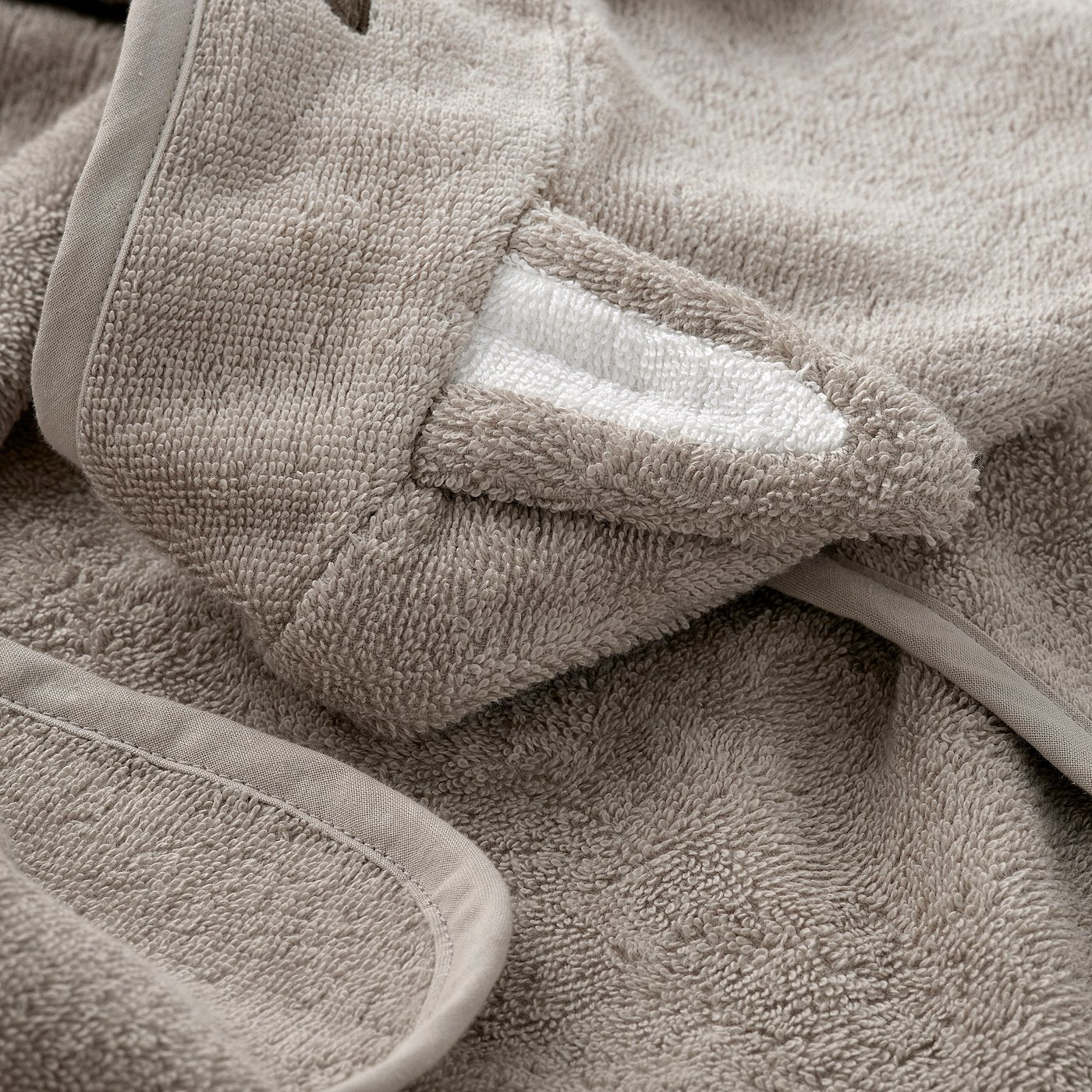 LEN baby towel with hood, beige/bunny-shaped, 60x125 cm