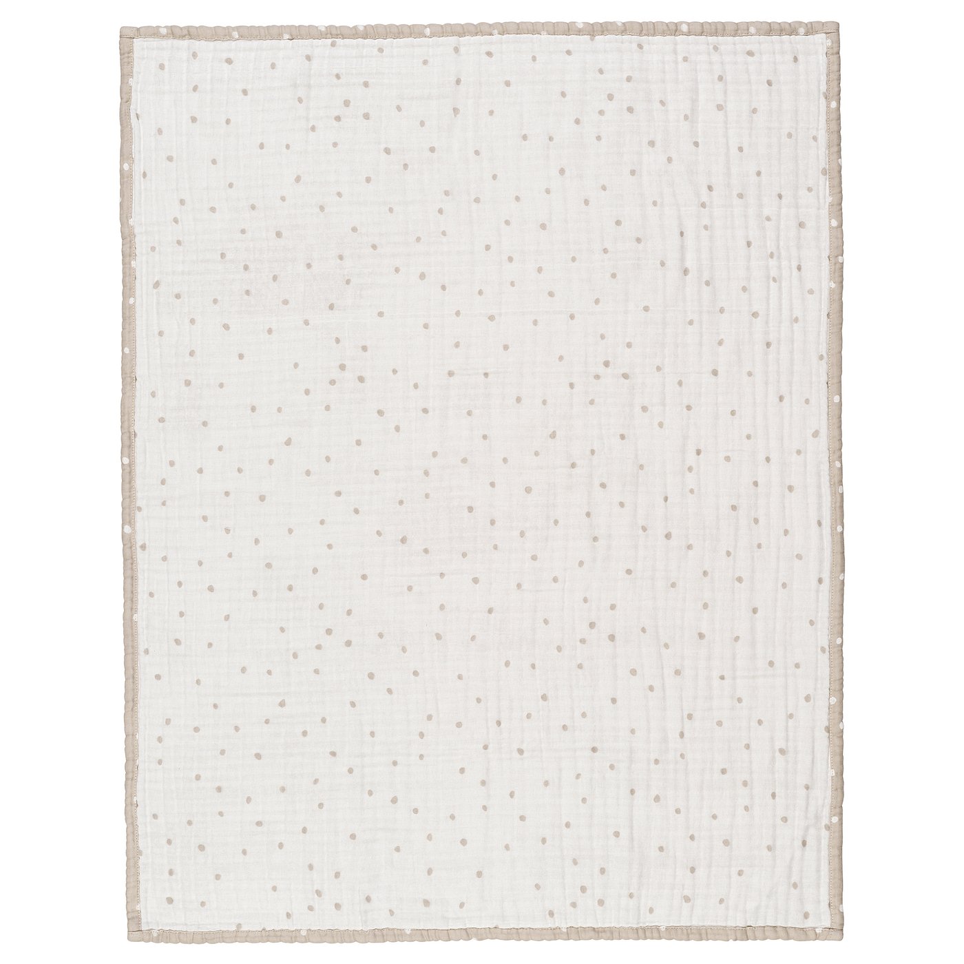 LEN blanket, white beige/dot pattern muslin, 80x100 cm