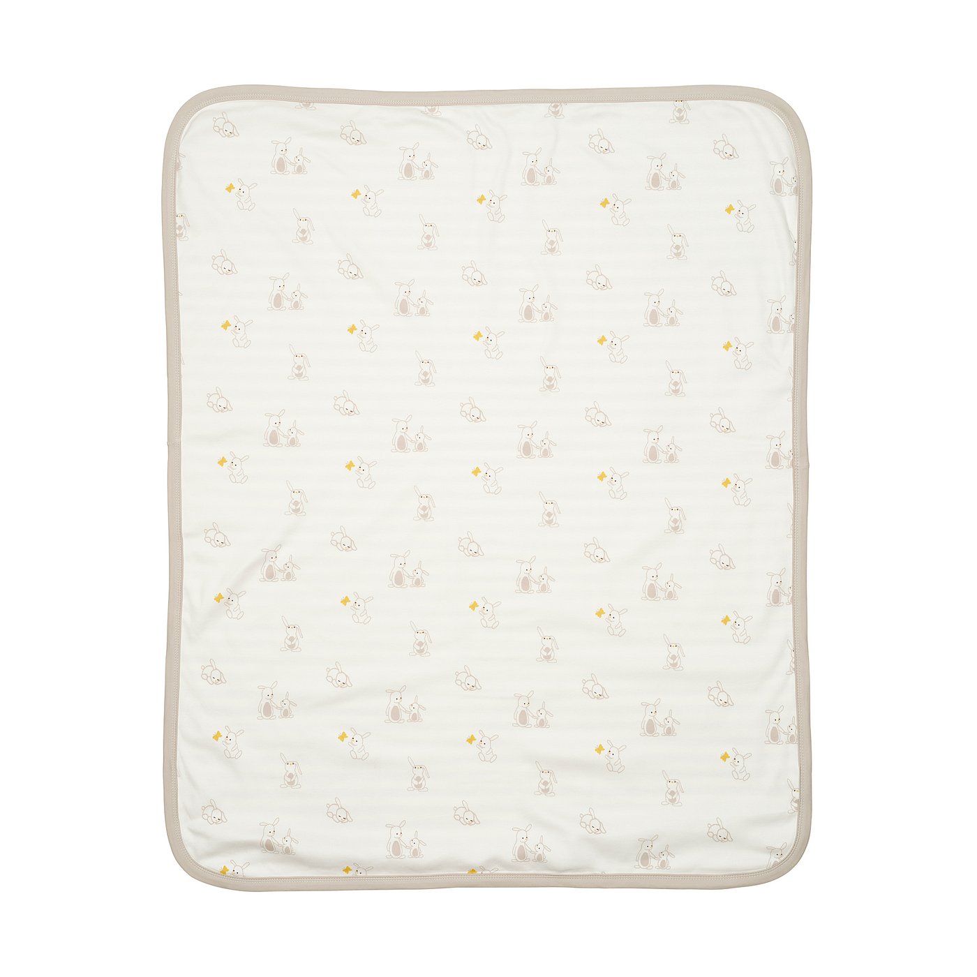 LEN blanket, white beige/bunny pattern stripe pattern, 80x100 cm