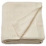 LEN blanket, white/knitted, 70x90 cm
