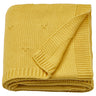 LEN blanket, yellow/knitted, 70x90 cm