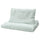 LEN duvet cover 1 pillowcase for cot, white blue/stripe pattern seersucker, 110x125/35x55 cm