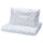 LEN duvet cover 1 pillowcase for cot, white blue/squirrel and hedgehog pattern, 110x125/35x55 cm