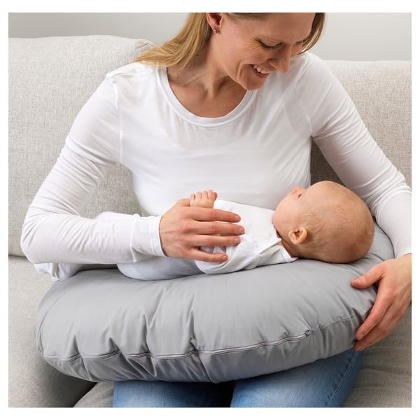 LEN nursing pillow, grey, 60x50x18 cm