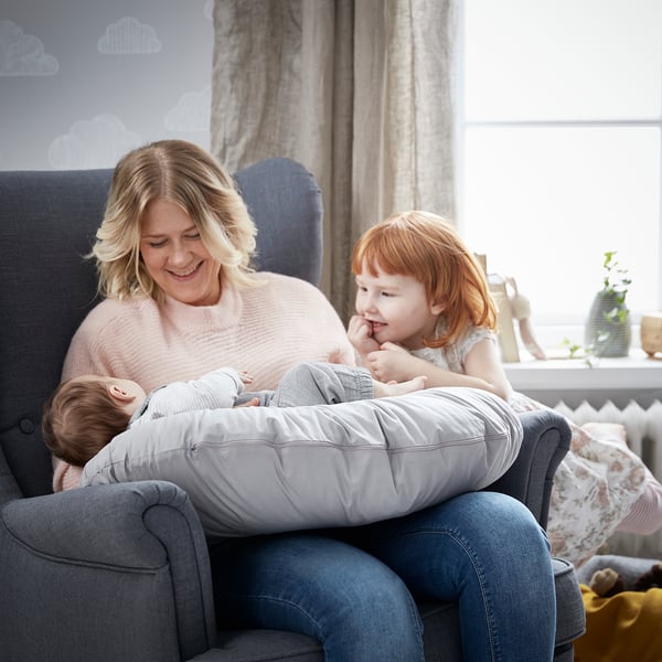 LEN nursing pillow, grey, 60x50x18 cm