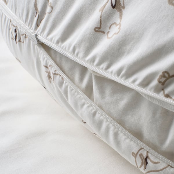 LEN cover for nursing pillow, rabbit pattern/white, 60x50x18 cm