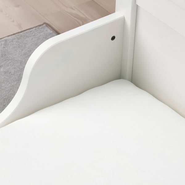 LEN fitted sheet, white, 80x165 cm