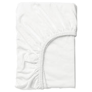 LEN fitted sheet for cot, white/jersey, 60x120 cm