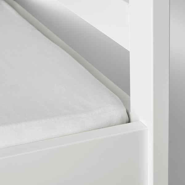 LEN fitted sheet for cot, white, 60x120 cm, 2 pack