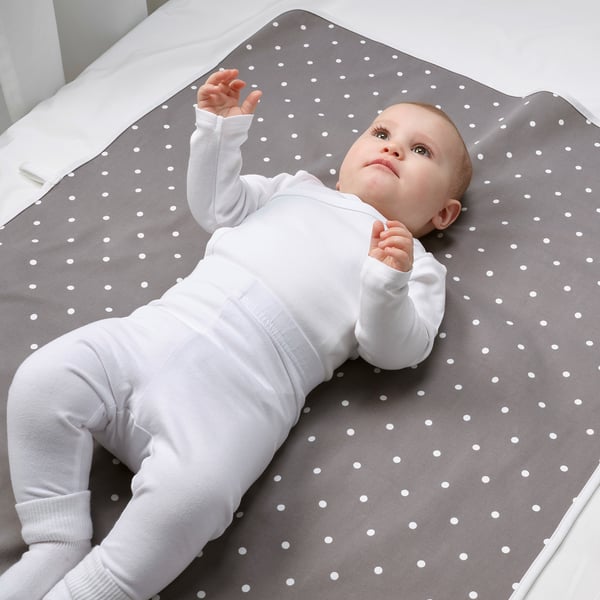 LEN babycare mat, dotted/grey, 90x70 cm