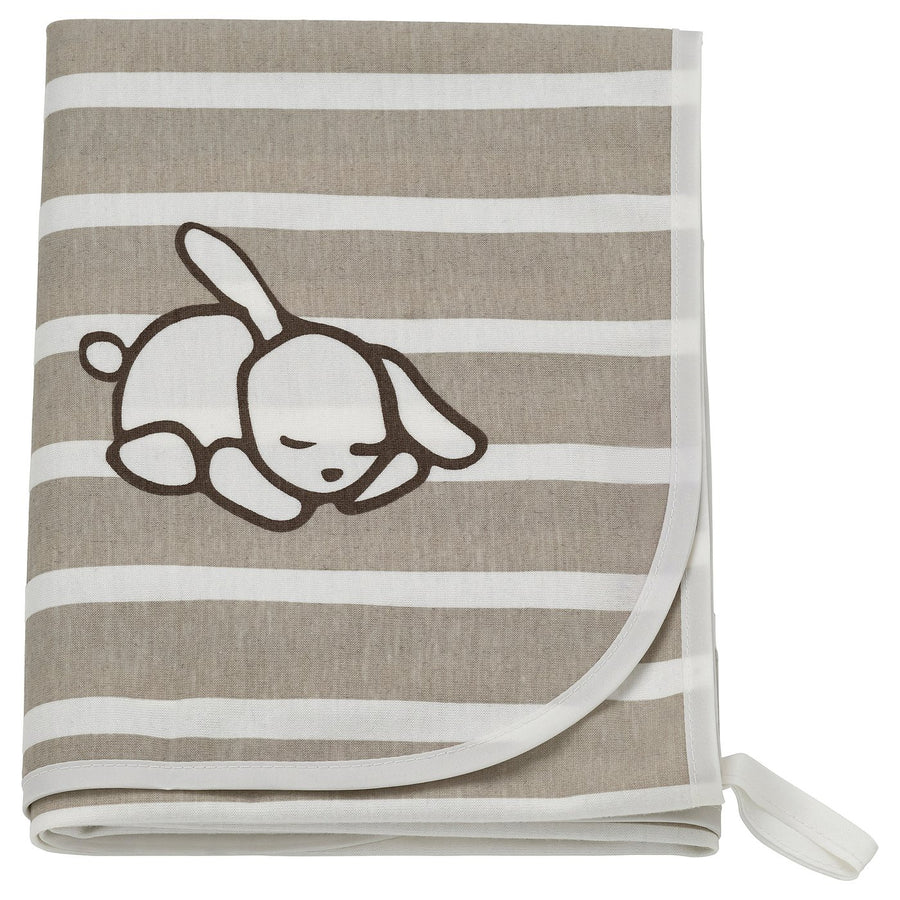LEN babycare mat, white beige/stripe pattern, 90x70 cm