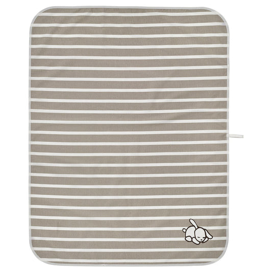 LEN babycare mat, white beige/stripe pattern, 90x70 cm