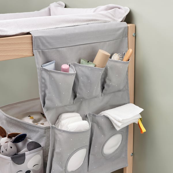 LEN hanging storage, dotted/light grey, 45x64 cm