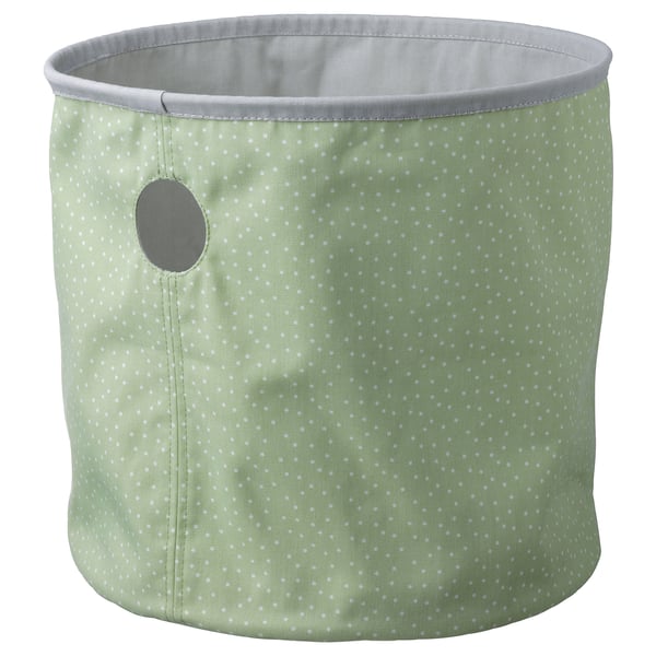 LEN storage bag, dotted green/light grey, 35 cm