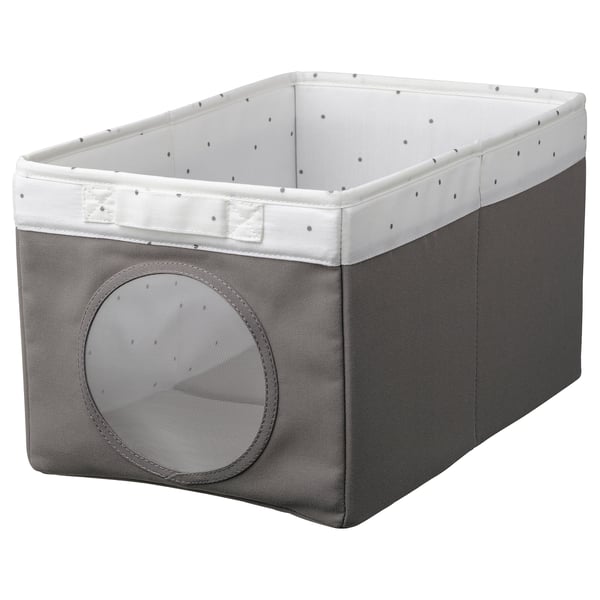 LEN box, grey/dotted white, 25x37x22 cm