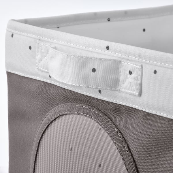 LEN box, grey/dotted white, 25x37x22 cm