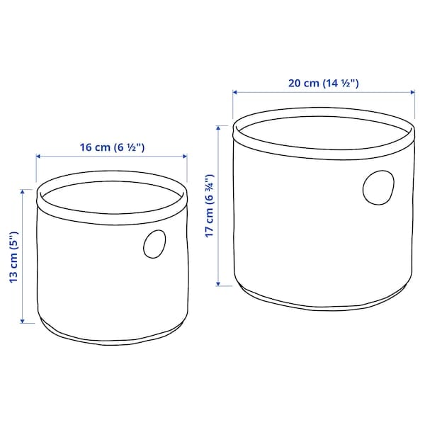 Ikea LEN - Box set of 2, green/light grey