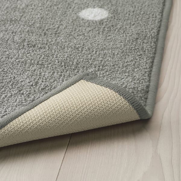 LEN rug, dotted/grey, 133x160 cm
