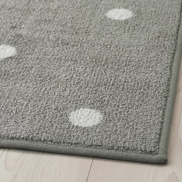 LEN rug, dotted/grey, 133x160 cm