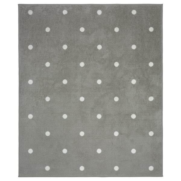 LEN rug, dotted/grey, 133x160 cm