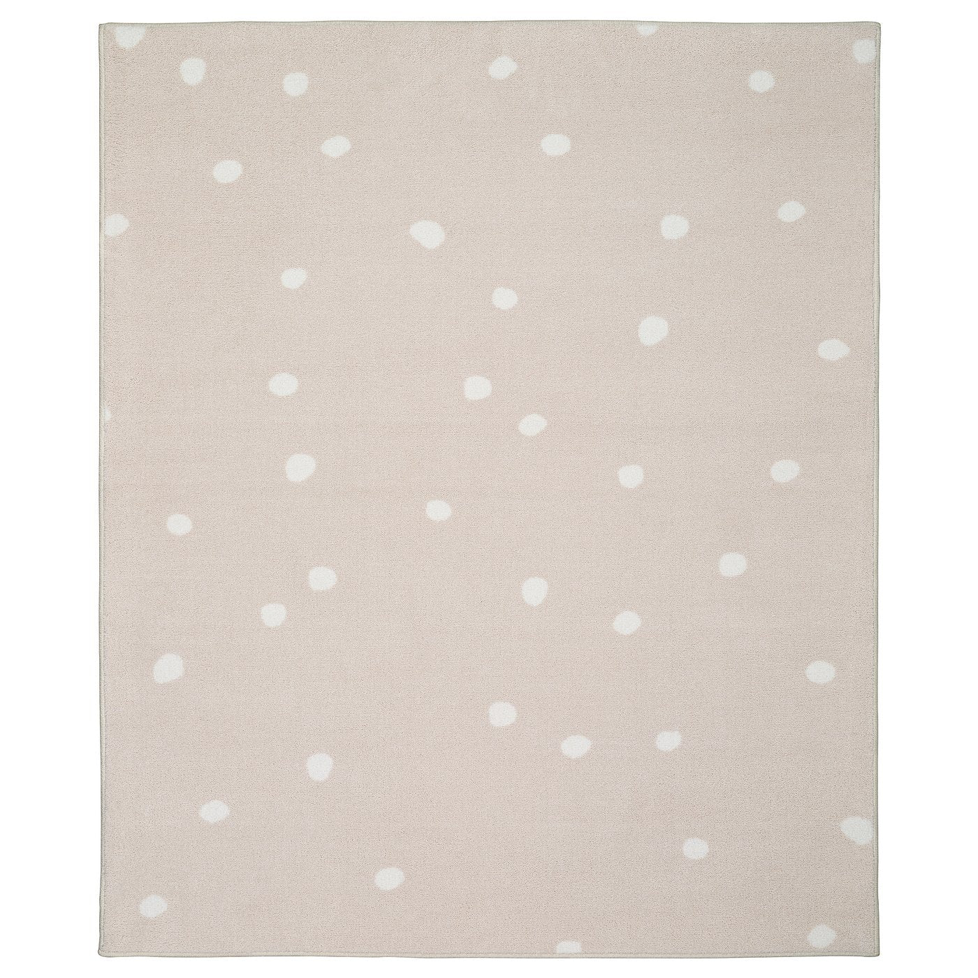 LEN rug, low pile, beige/dot pattern, 133x160 cm