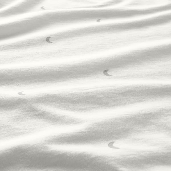 LENAST duvet cover 1 pillowcase for cot, white, 110x125/35x55 cm